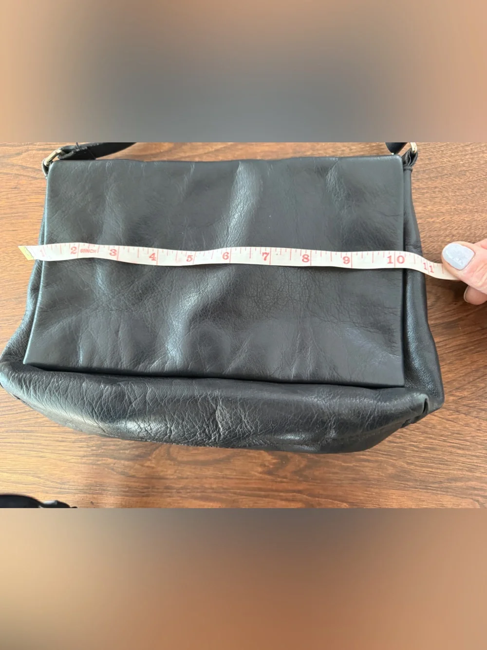 COS Black Supple Leather Minimalist Crossbody / Shoulder Bag